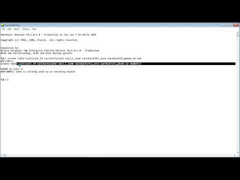 sql cust table creating
