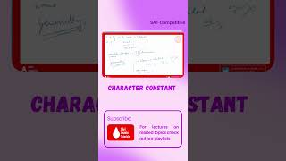 Character Constant #cprogramming #clanguage #cprogramminginhindi #cprograming