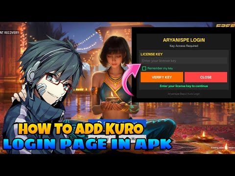 HOW TO ADD LOGIN PAGE IN APK | ONLINE SYSTEM | KURO PANEL | KURO LOGIN PAGE | FF MOD MENU