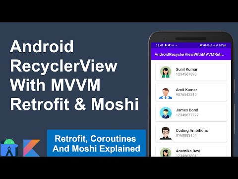 Android RecyclerView With Retrofit and MVVM | Retrofit In Android | RecyclerView + MVVM + Retrofit