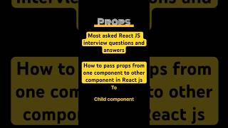 How to pass Props from one component to other component in React Js #shorts #coding #reactjs #props
