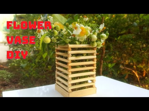 How to make flower vase easy from bamboo chopsticks#3