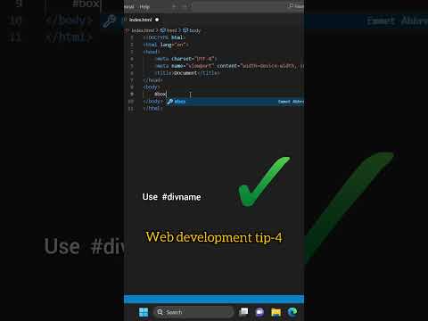 Short Cut to Create a div with id|Famous Creater|#html #css #coding