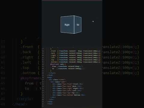 3d rotating cube #3danimation #css #animation #cssanimation