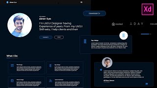 Learn Web UI Design UX/UI Adobe XD Speedart Tutorial  How to Design Resume Web App