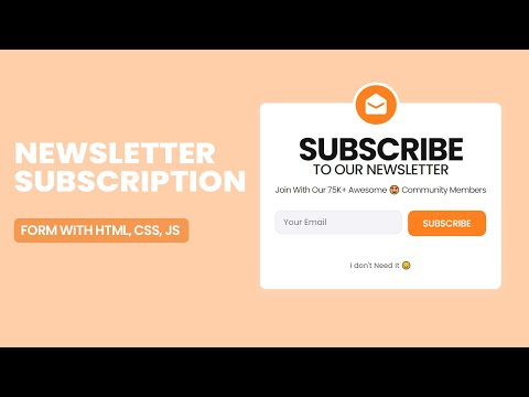 Newsletter Subscription Form using HTML, CSS & Javascript - Codingscape