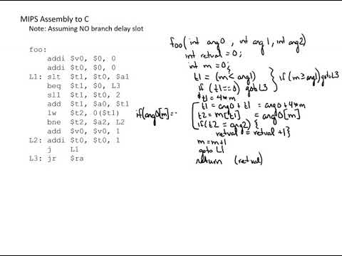 Example Converting MIPS Assembly to C