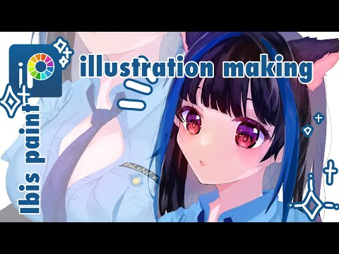 【イラストメイキング／アイビスペイント】八重森みにちゃん描いてみた〰︎✍🏻💭