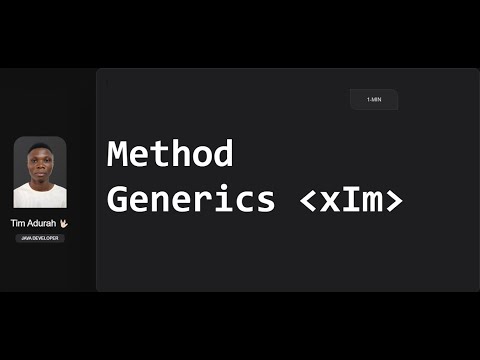 Method generics || java tutorial