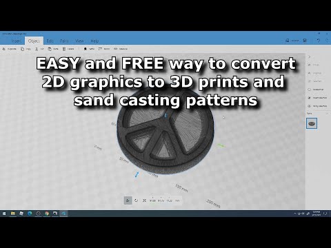 Amazingly easy and FREE way of converting 2D graphics to 3D models for 3D printing and sand casting