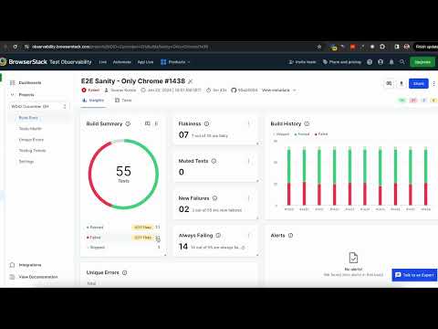 BrowserStack Test Observability - AI-driven test reporting, debugging & insights