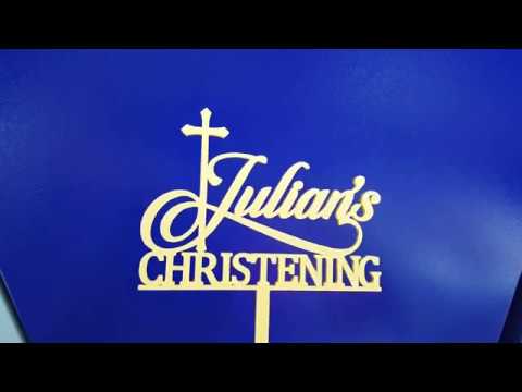 Laser cutting acrylic cake topper