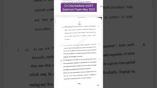 CA Intermediate AUDIT Question Paper May 2025 Theory Questions #caintermediate #icai #caexams #audit