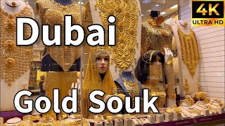 Dubai Gold Souk 🇦🇪 World’s Biggest Gold Market Only in Deira Dubai! [ 4K ] Walking Tour