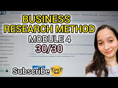 BRM Module 4 Reference Answers🤓 |Amity Online MBA SEM 2