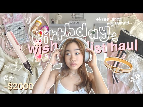 $2000 BIRTHDAY WISHLIST HAUL 🧾𖦹ׂ ₊˚ dyson airstrait, hermes bracelet, sonny angels + yesstyle haul