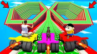 SHINCHAN AND FRANKLIN TRIED THE IMPOSSIBLE HEXAGONAL SPEED BOOSTER ROAD PARKOUR CHALLENGE GTA 5
