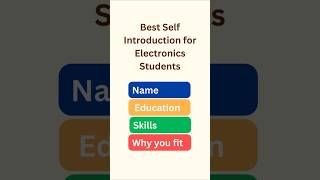 Best Self Introduction for Electronics Students (Freshers) ✨ | Placement Tips