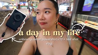 UNBOXING MY FIRST EVER VLOGGING CAMERA 📸 | test shot vlog with canon powershot v10 🐚