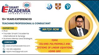 Topic 1: 7)Solving Polynomials and Systems of Linear Equations using GDC