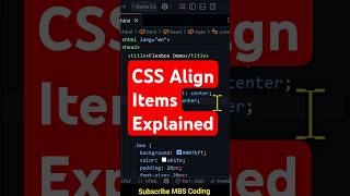 CSS Align Items Explained in 60 Sec 🔥 | #webdev #33 | #shorts #css #cssflexbox #csstutorials #html