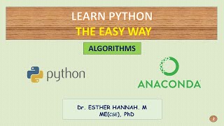 Learn PYTHON -  the EASY Way ( Algorithms - Introduction)
