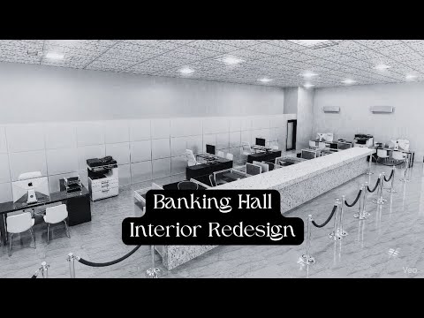 Banking Hall Interior Redesign 3D Visualization Revit + D5 Render + Google Veo 3