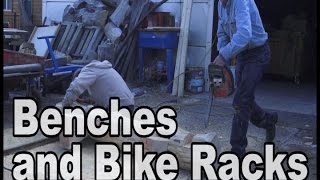 Log Benches and Bike Racks