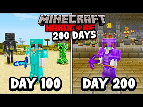 I Survived 200 Days in HARDCORE Minecraft...