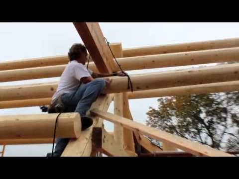 Log Home Series - Setting Purlins - Roof Construction