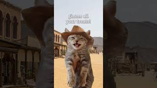 careful out there pardner! #cat #cowboycat #comedy #humor #cowboy #funny