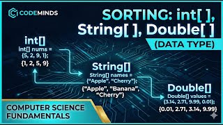 SORTING: int[ ] , String[ ] , Double[ ] ( Data type) | JAVA | CodeMinds