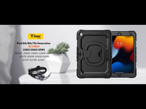 Timecity iPad 9th/ 8th/ 7th Generation Case Stand + Shoulder Strap