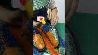 Handmade genuine python leather shoes Goodyear welted sole for men#leatherfashion #shorts