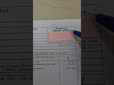 SBI CLERK 💙 LATEST SALARY💰 SLIP 2025 #sbipo #sbiclerk #bankclerk #bankpo #sbiclerkmains #shorts