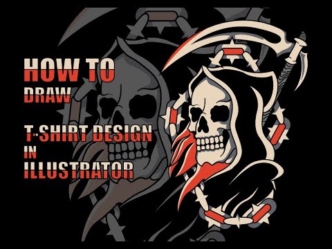 How to Draw Skull T-Shirt Design in Illustrator | Speed Art | Draw Skull Design in Illustrator