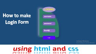 Login Form Design Tutorial awesome login Form using html and css/