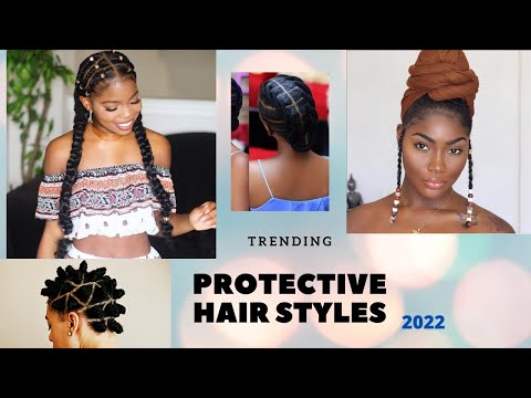 SIMPLE TRENDING PROTECTIVE HAIR STYLES 2022 #shorts