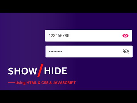 Hide & ShowHow To Hide And Show Password On Website Using HTML, CSS & JavaScript | Password Toggle