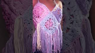 Crochet flower of life granny square top #crochet #floweroflife #grannysquare