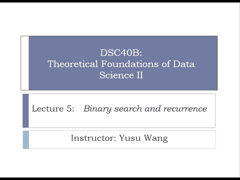 DSC40B Lecture 5: part A: