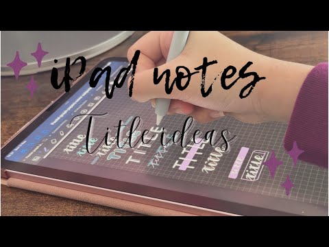 iPad notes title ideas |easy title ideas for aesthetic notes✨✍🏻