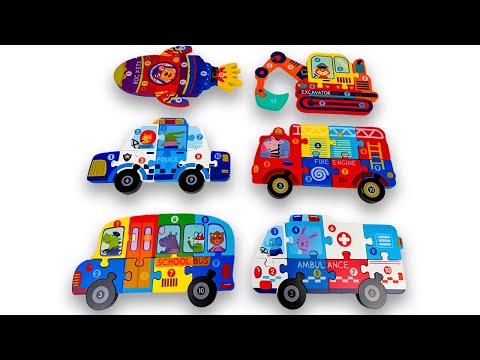 Colorful Vehicles Shape Matching Puzzle | Preschool Toddler Learning Kids Toy Video