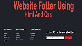 how to make a website footer using html and css | Fotter design with html and css