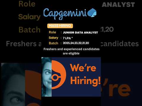 Capgemini is Hiring! Apply Now for Exciting Job Opportunities! #hiring #job #fresherjobs