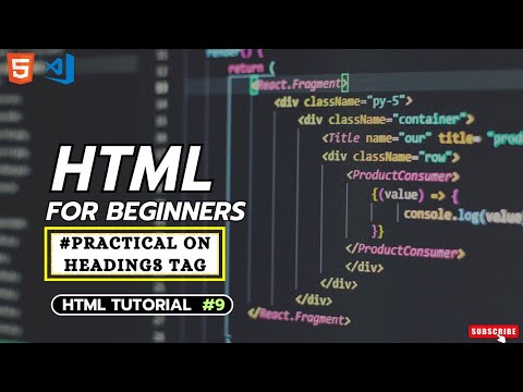 L - 9 : Coding on Html Heading Tag || Html Tutorial #video9  #headingtags