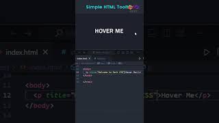 Simple HTML Tooltip #oppu #coding #codingbat #htmlcsstutorial #webdesigntutorial #python #logo