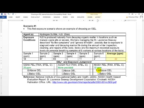 Hands-on Activity Demonstration: Choosing an Occupational Exposure Limit