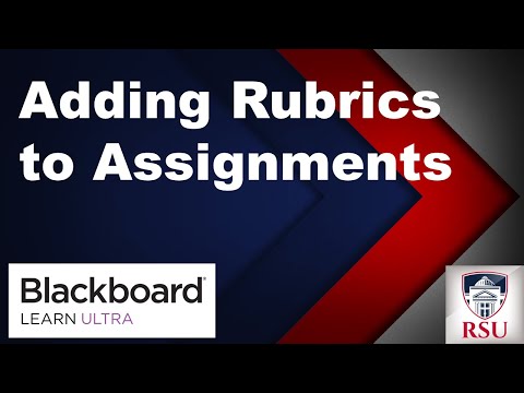 Adding Rubrics to Blackboard Ultra