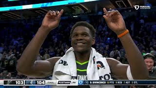 Anthony Edwards receives 'MVP' chants from Wolves crowd after leading Wolves to win | NBA on ESPN